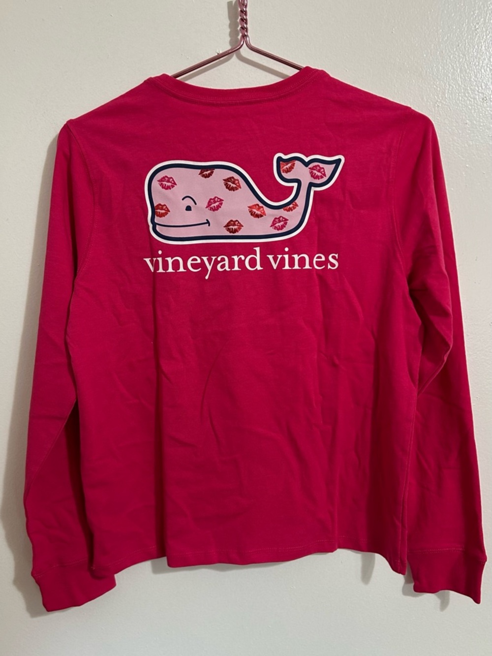 NWT Girls Vineyard Vines Long Sleeve Whale Kisses Tee, size medium 12-14